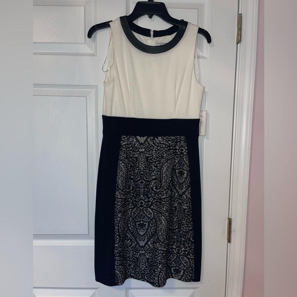 Jessica Howard Black and Cream Patterned Midi Dress